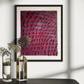 Intrecciare | Sculpted Abstract on Canvas with Fluorescent Pink DNA-Inspired Patterns