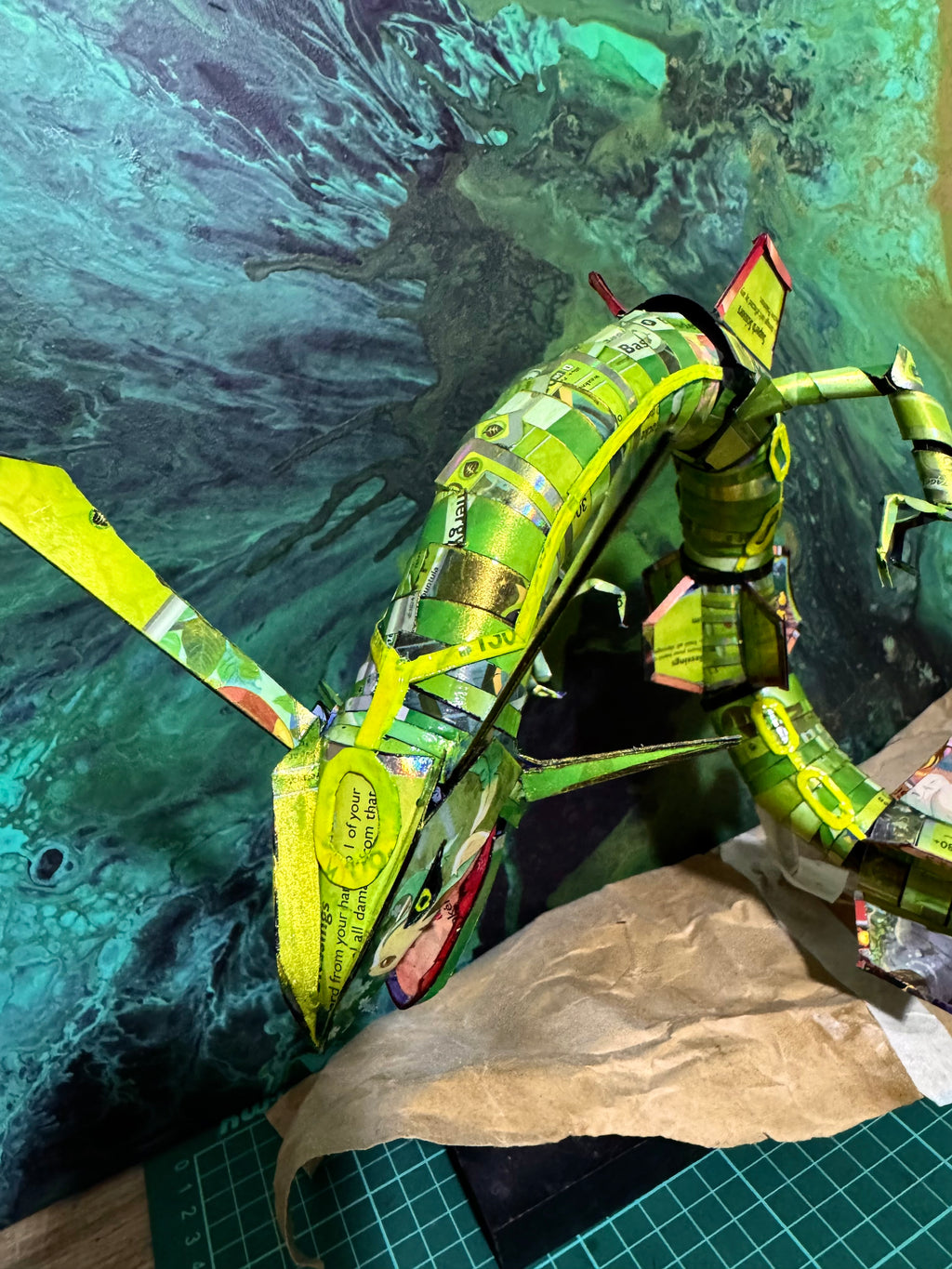Celestial Serpent — Handmade from Pokémon Cards Sculpture (One of One) Collective