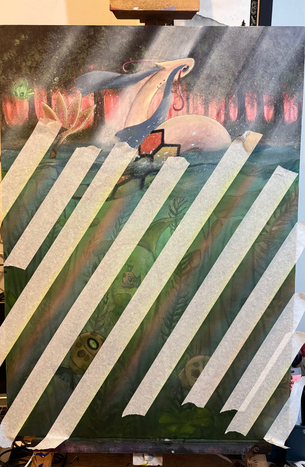 Shiny Clearing Acrylic Painting on canvas
