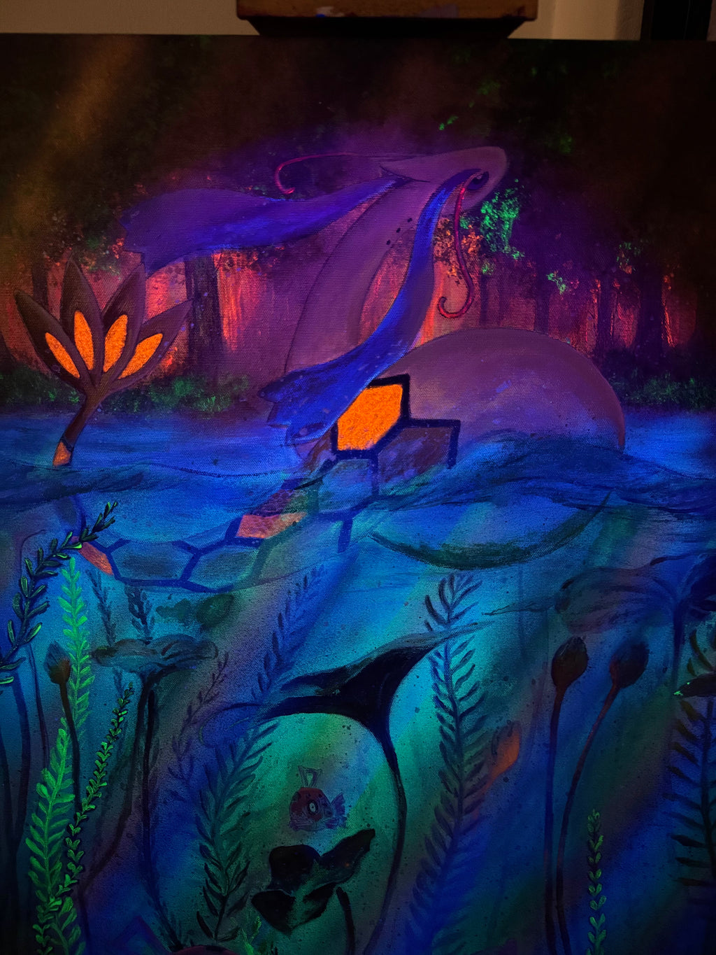 Shiny Clearing Acrylic Painting on canvas